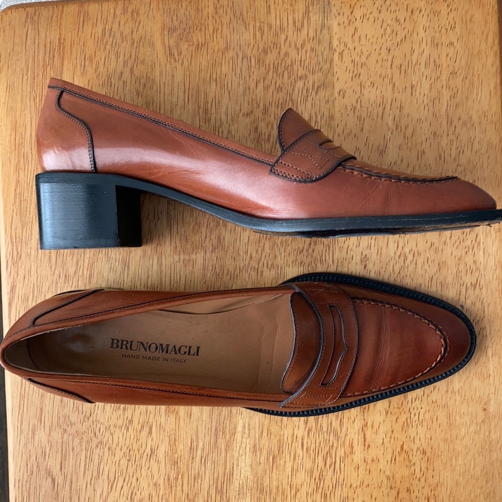 Bruno Magli Brown Leather Penny Loafer
